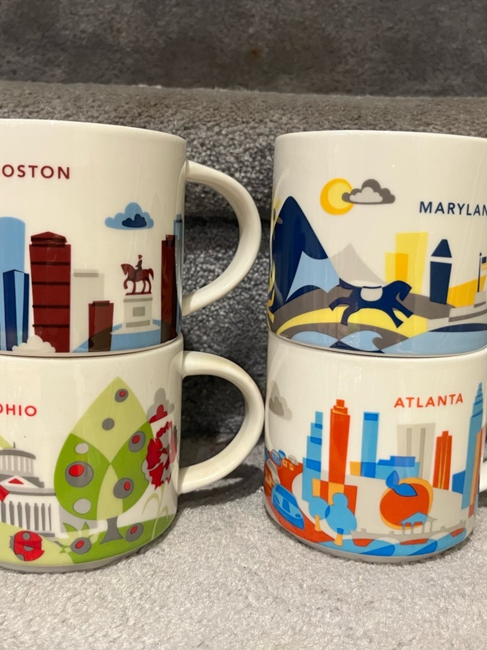 4 x New collectorYAH Starbucks Stackable  Mugs -